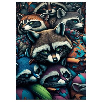 Animal in Clothes Colorful Artwork Printed on Canvas - Image 7