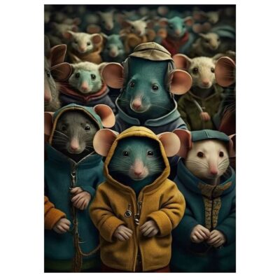 Animal in Clothes Colorful Artwork Printed on Canvas - Image 8