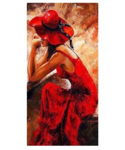 Elegant Woman in Red Dress 1