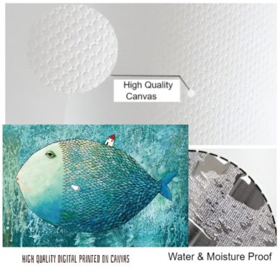 Large Fish Carrying a House Artwork Printed on Canvas - Image 4