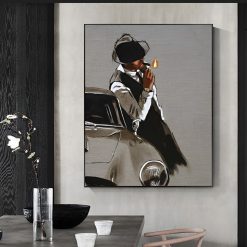 Man Smoking a Cigar Artwork Printed on Canvas