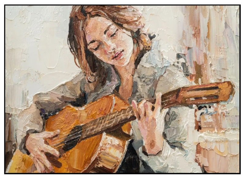 Musicians Playing Their Instruments Printed on Canvas