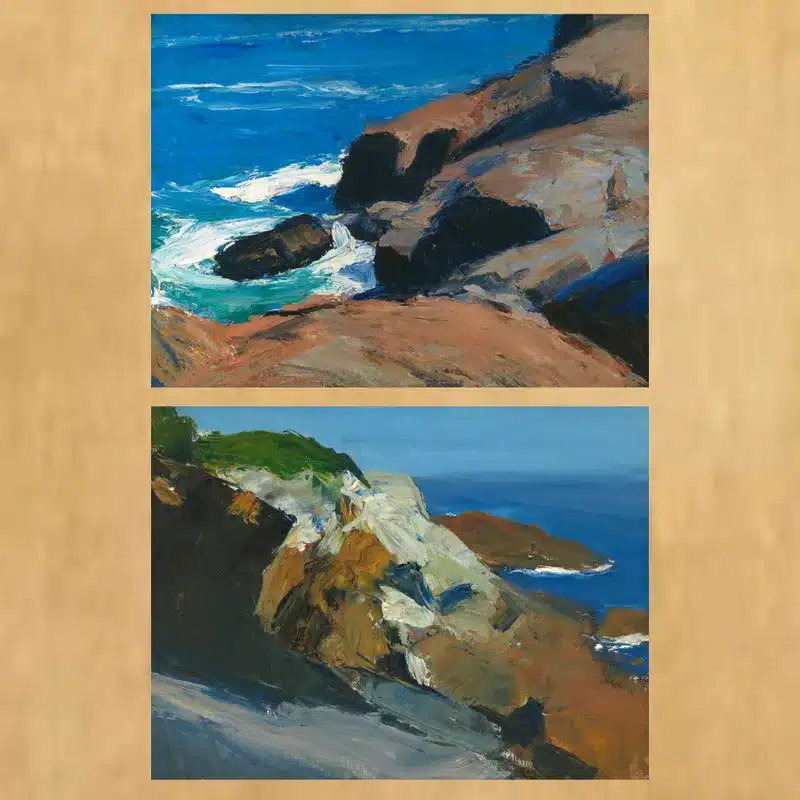 Edward Hopper on the Rocky Shore Printed on Canvas