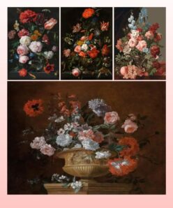 Flowers in Vase by Jan Frans van Dael Printed on Canvas