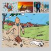Cartoon Artwork of Tintin Printed on Canvas