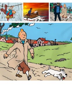 Cartoon Artwork of Tintin and his dog Snowy