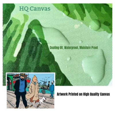 Cartoon Artwork of Tintin Printed on Canvas - Image 6