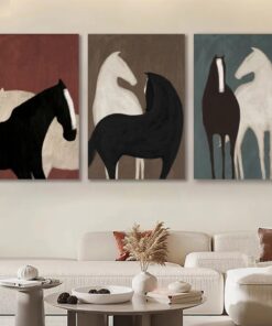 Abstract Horses Artwork Printed on Canvas