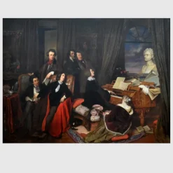Franz Liszt at the Piano by Josef Danhauser Printed on Canvas