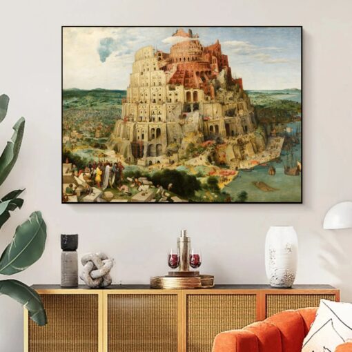 The Tower of Babel by Pieter Bruegel Printed on Canvas