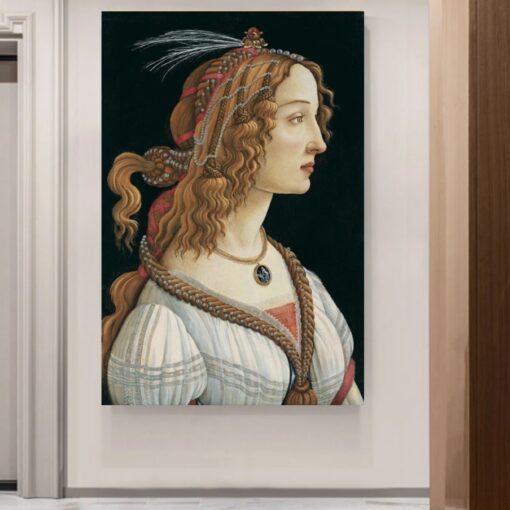 Portrait of a Lady by Sandro Botticelli Printed on Canvas