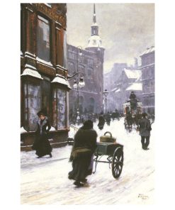 Street Scene In Winter Copenhagen by Paul Gustav Fischer 1901