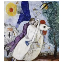 The Bridal Pair With The Eiffel Tower by Marc Chagall 1939