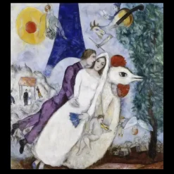 The Bridal Pair With The Eiffel Tower by Marc Chagall 1939