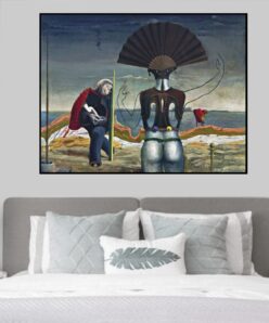 Woman, Old Man and Flower by Max Ernst Printed on Canvas