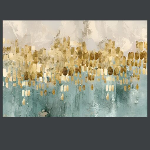 Abstract Gold and Seas Colors Painting