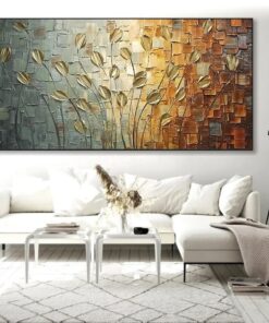 Abstract Nordic Flowers Artwork Printed on Canvas
