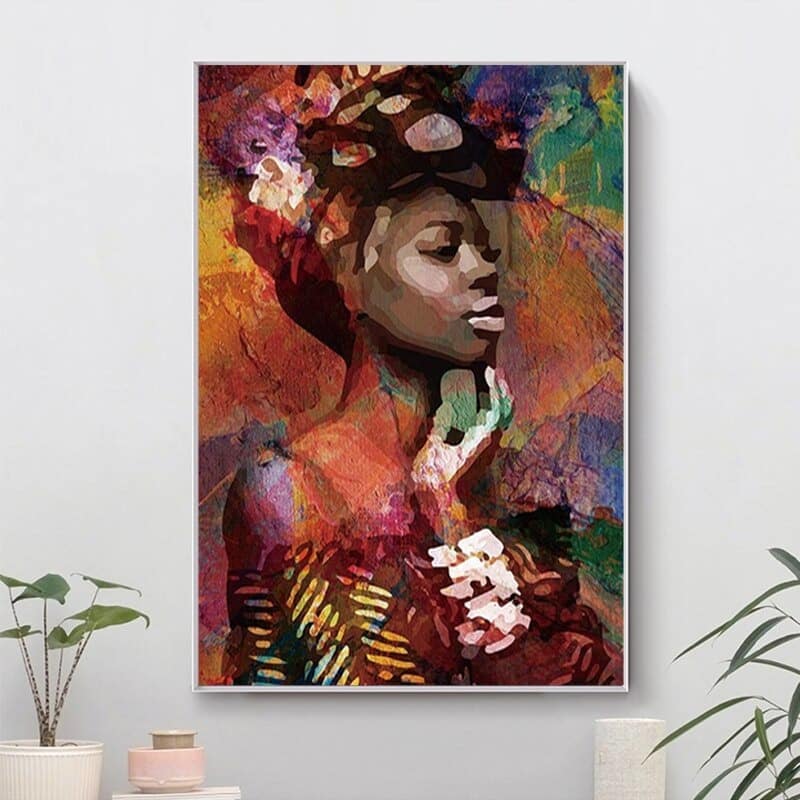Abstract Portrait of Woman Printed on Canvas