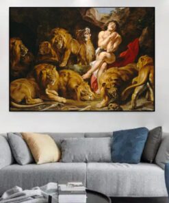 Daniel in the Lions' Den by Peter Paul Rubens Printed on Canvas