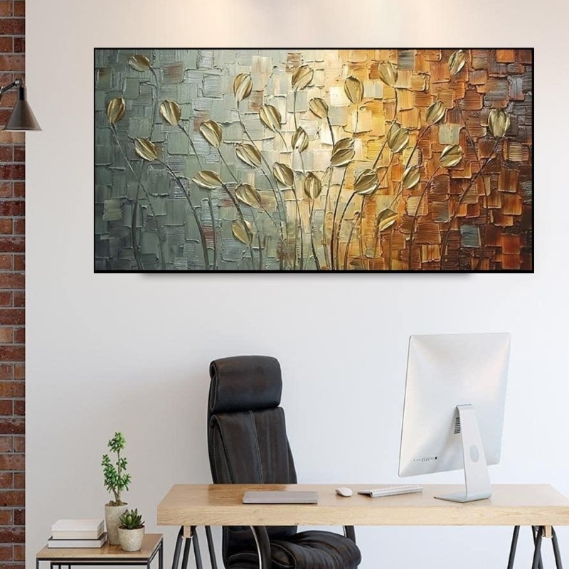 Abstract Nordic Flowers Artwork Printed on Canvas