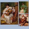 Playing the Guitar by Pierre-Auguste Renoir Printed on Canvas