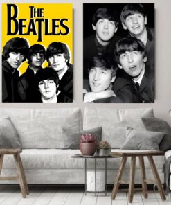 The Beatles In The Sixties Printed on Canvas