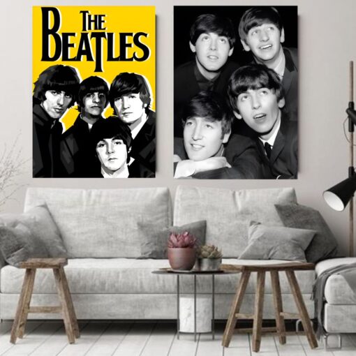 The Beatles In The Sixties Printed on Canvas