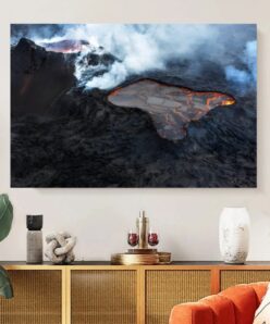 Volcanic Eruption in Iceland Image Printed on Canvas