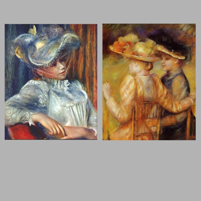 Women With Hats by Pierre-Auguste Renoir Printed on Canvas