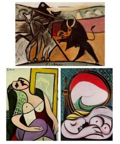 Bullfight and The Mirror by Pablo Picasso Printed on Canvas