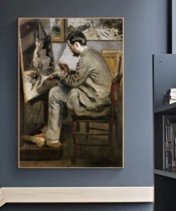 Frédéric Bazille at His Easel by Pierre-Auguste Renoir Printed on Canvas