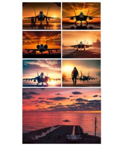 Navy Planes at Sunset Printed on Canvas