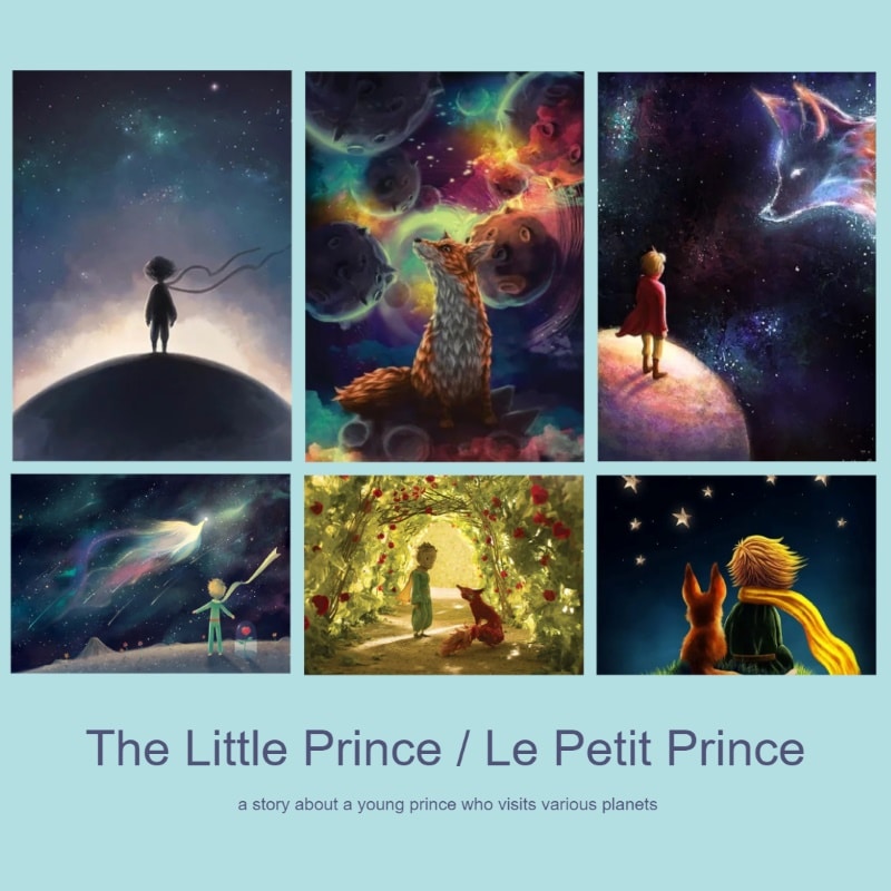 The Little Prince Illustration Printed on Canvas