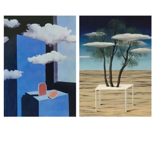 The Poetic World & The Oasis by René Magritte Printed on Canvas - Image 4