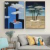 The Poetic World & The Oasis by René Magritte Printed on Canvas