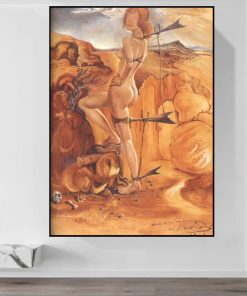 Costume for a Nude with a Codfish Tail by Salvador Dalí Printed on Canvas