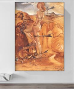 Costume for a Nude with a Codfish Tail by Salvador Dalí Printed on Canvas