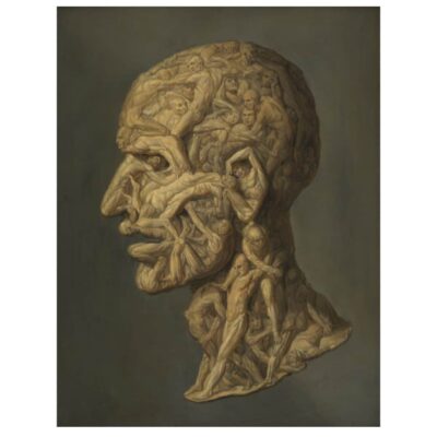 Head of a Man and Self Portrait by Filippo Balbi Printed on Canvas - Image 3
