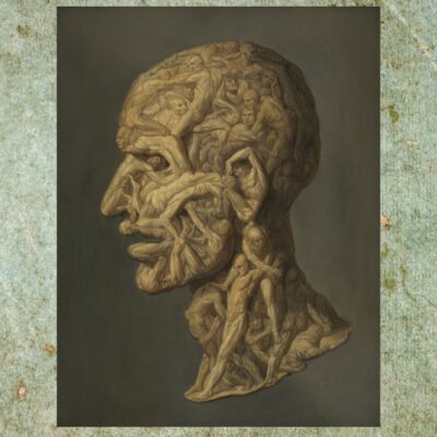 Head of a Man and Self Portrait by Filippo Balbi Printed on Canvas - Image 5