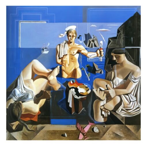 Neo Cubist Academy Composition with Three Figures by Salvador Dali 1926 1