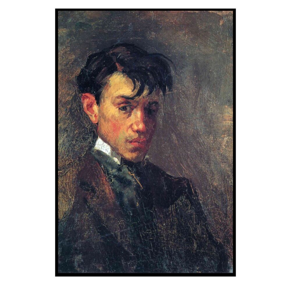 Pablo Picasso Self-Portrait 1896 Printed on Canvas