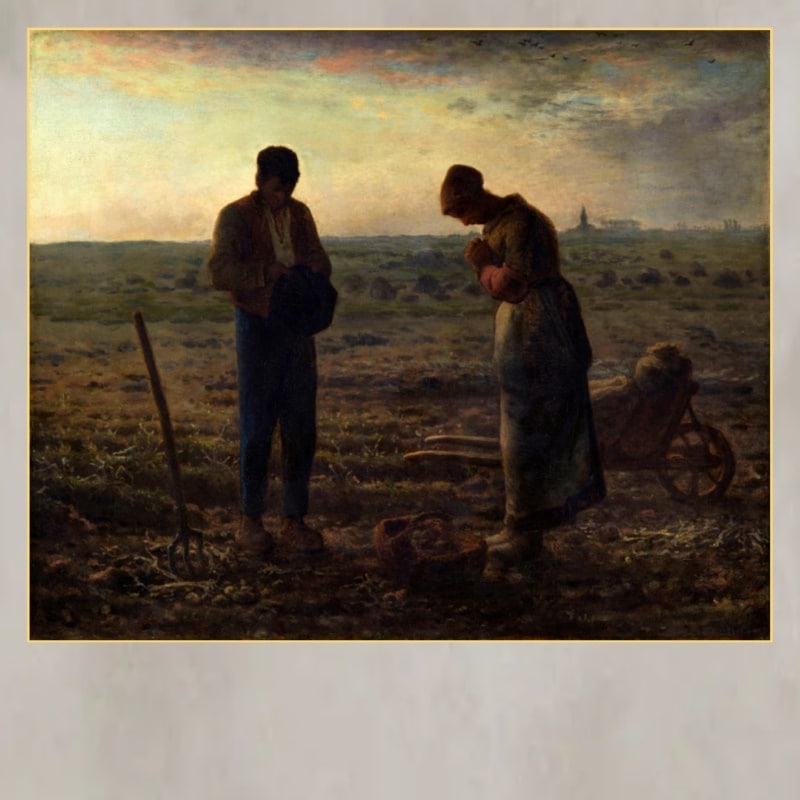 The Angelus by Jean-François Millet Printed on Canvas