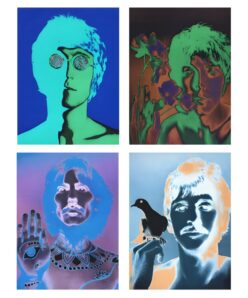 Abstract Artwork of The Beatles Printed on Canvas