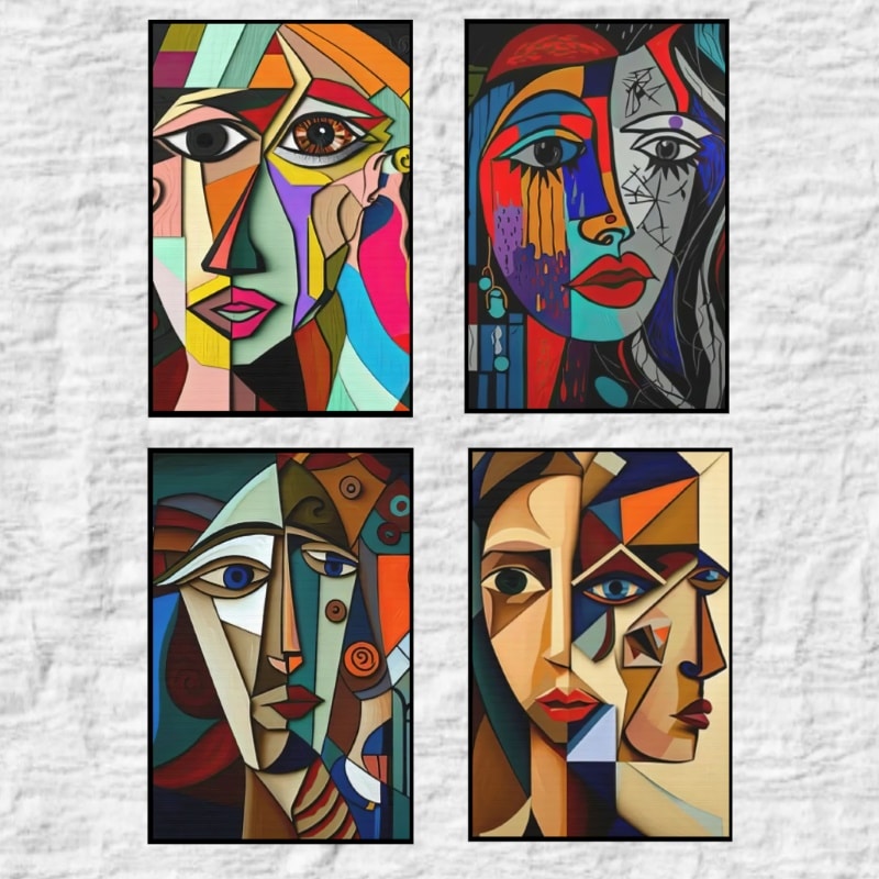 Abstract Portrait Figure Printed on Canvas