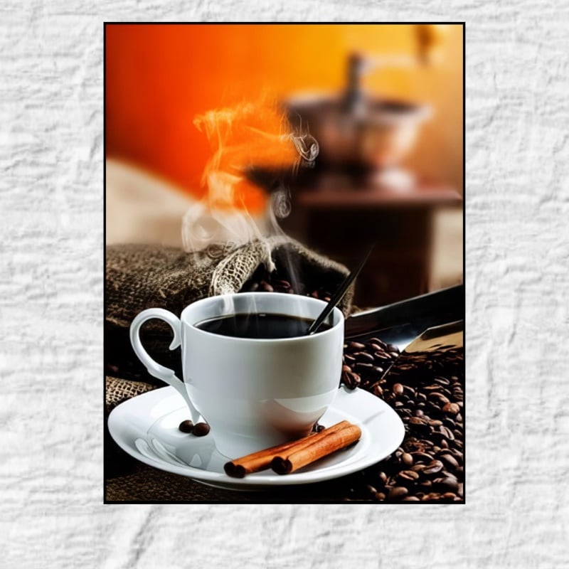 Cup of Hot Coffee Printed on Canvas