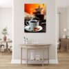 Cup of Hot Coffee Printed on Canvas