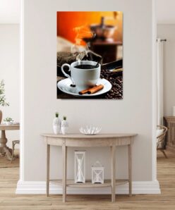 Cup of Hot Coffee Printed on Canvas