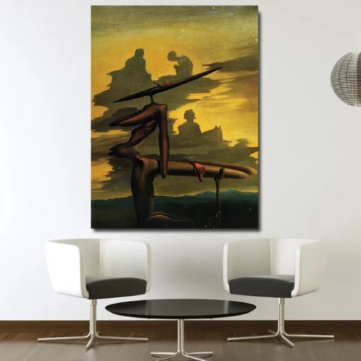 The Spectre of the Angelus by Salvador Dalí Printed on Canvas