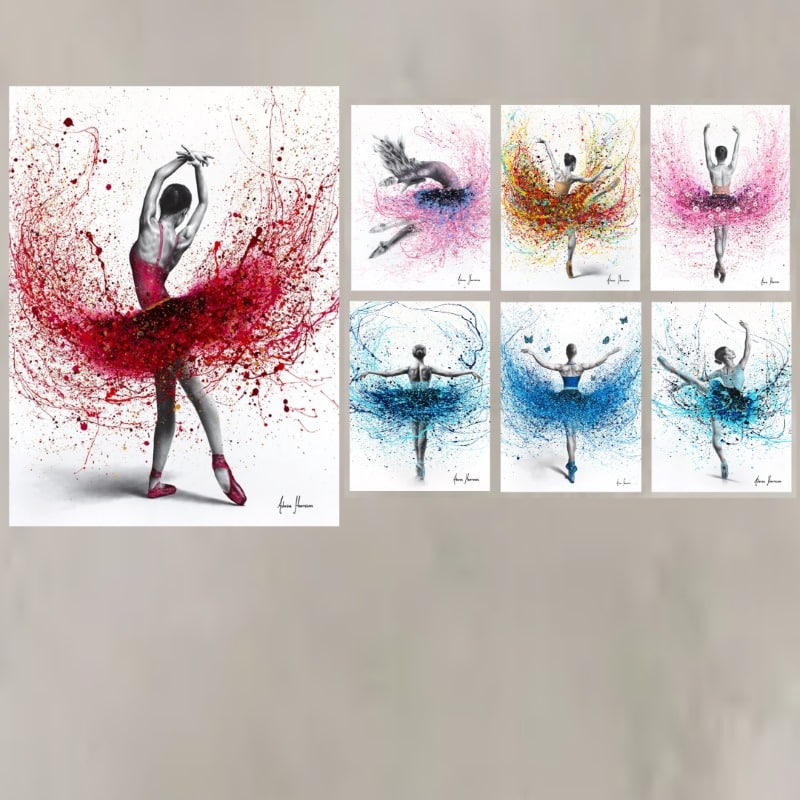 Ballet Dancer Paintings Printed on Canvas