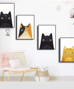 Black and Yellow Abstract Cat